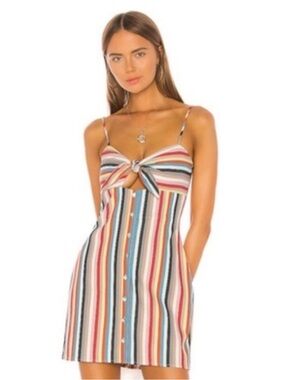 Staycation x Revolve Striped Elsie mini  Spaghetti Strap Dress s small sundress